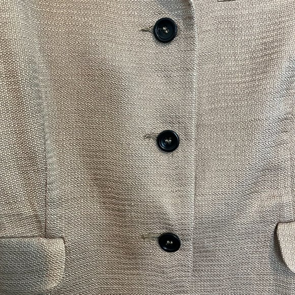 Skirt suit, single pleat slant pockets, huckabak linen fabric, MADE IN ITALY - Picture 6 of 13